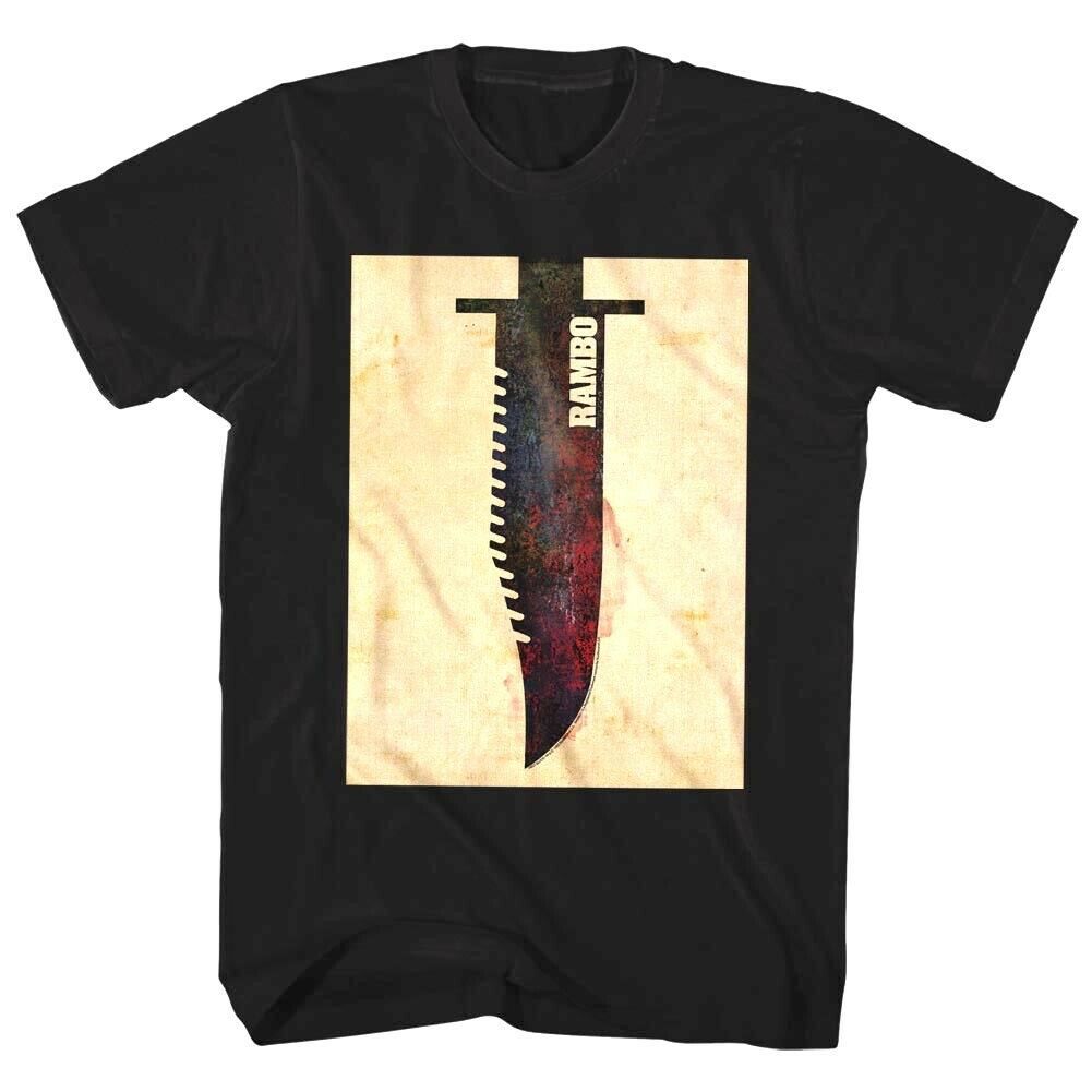 Rambo Big Bloody Knife Men's T Shirt Logo Survival Sylvester Stallone Soldier