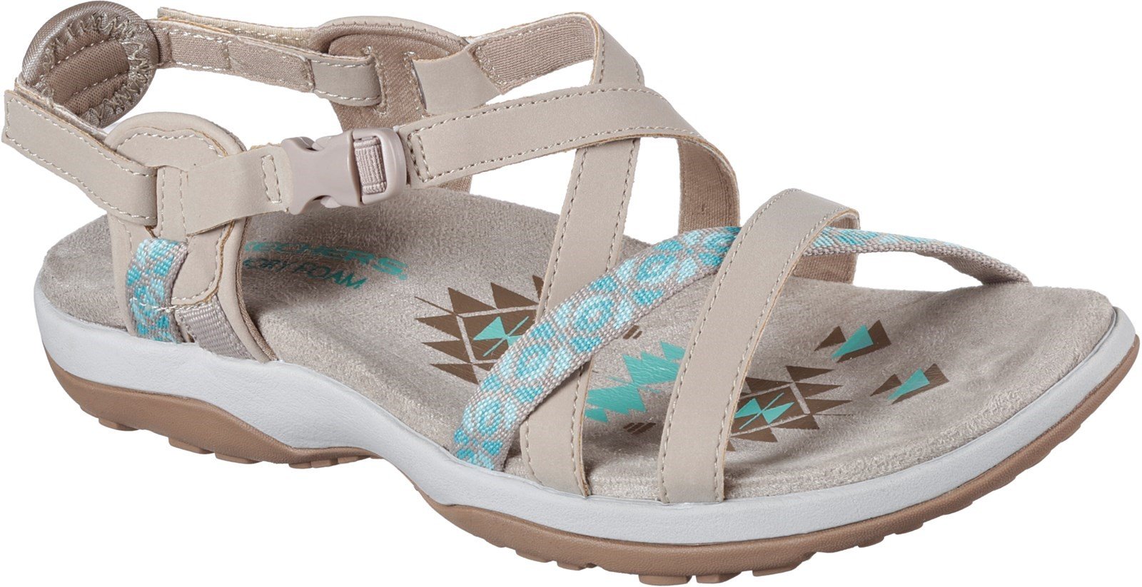 Skechers Women's Reggae Slim Vacay Summer Sandal Taupe 32176 - Taupe 3