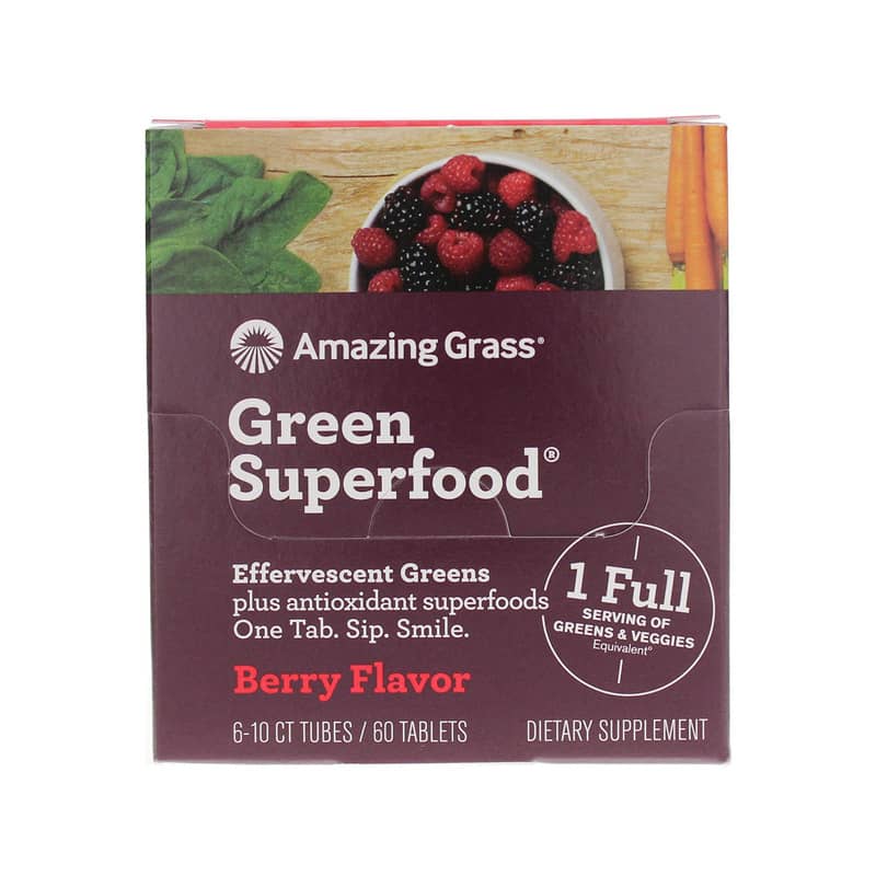 Amazing Grass Green Superfood Effervescent Greens Berry 60 Tablets