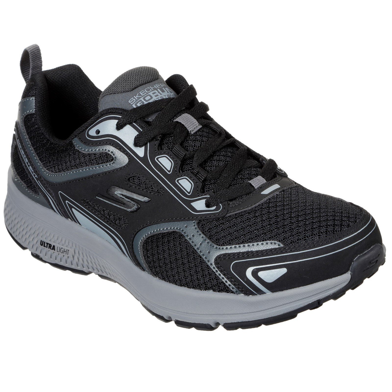 Skechers Men's Go Run Consistent Wide Trainer Multicolor 33072 - Black/Grey 11