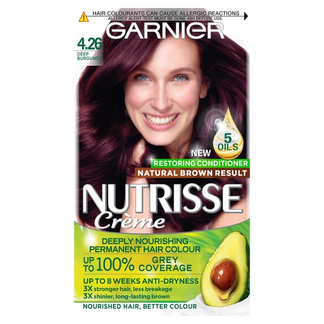 Garnier Nutrisse Blackcurrant 4.26 Deep Burgandy Permanent Hair Dye
