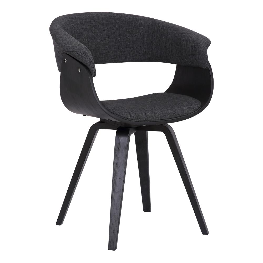 Armen Living Summer Contemporary/Modern Polyester/Polyester Blend Upholstered Dining Arm Chair (Wood Frame) in Black | LCSUCHBLCH