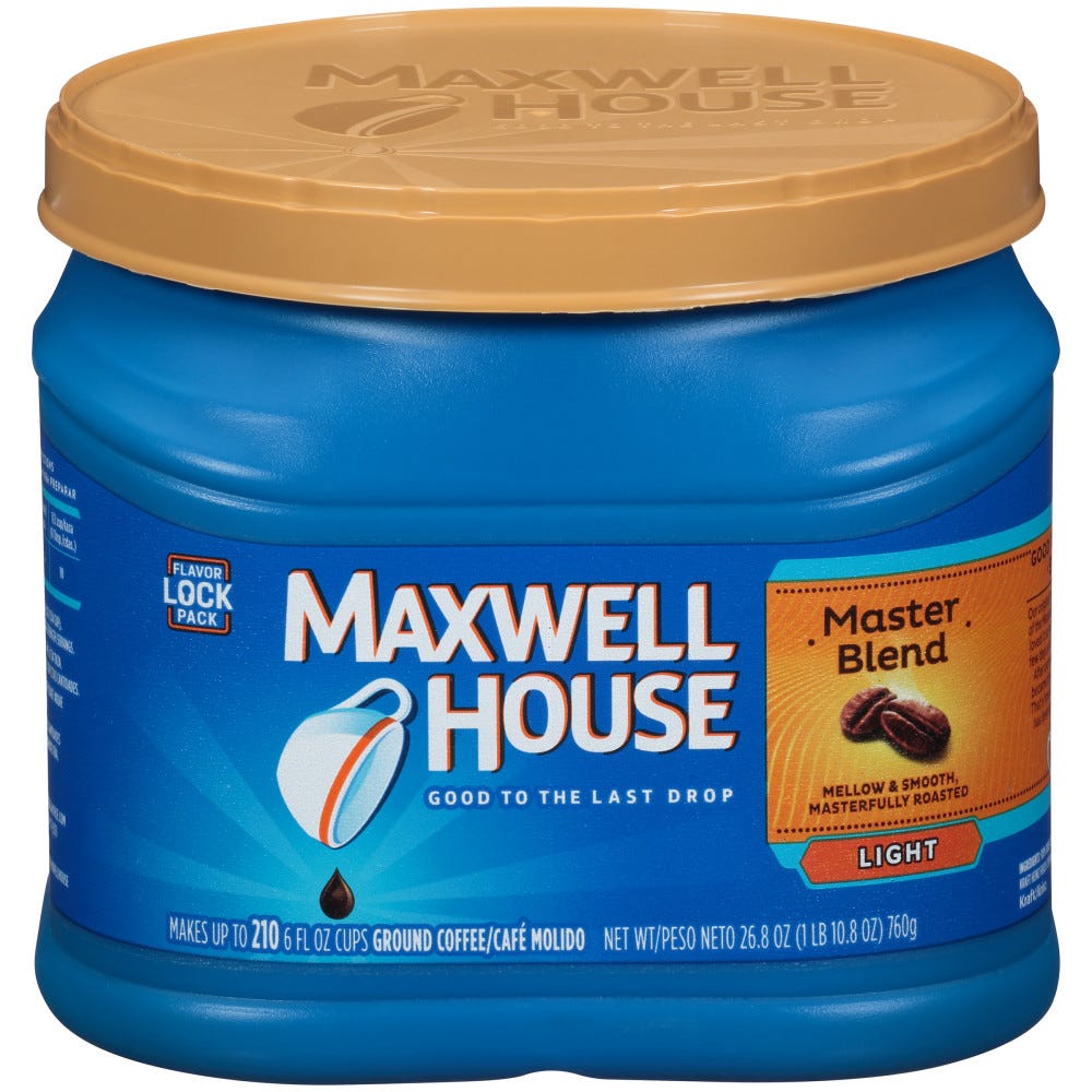 Maxwell House Master Blend Light Roast Ground Coffee, Caffeinated - 26.8 oz