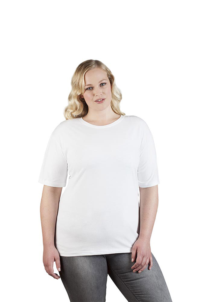 Premium T-Shirt Plus Size Damen, Weiß, XXXL
