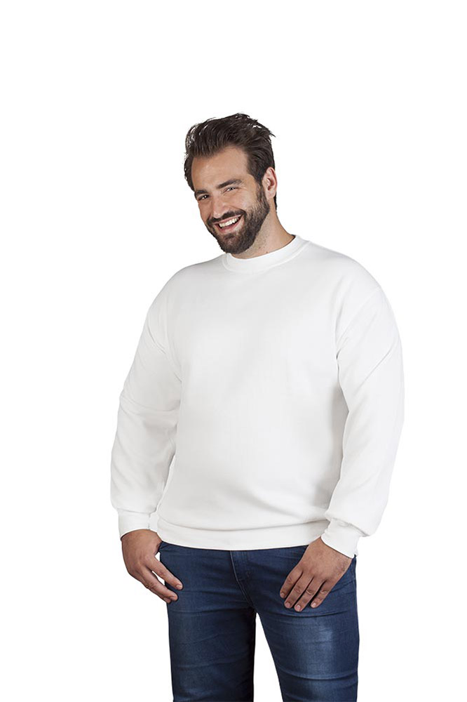 Premium Sweatshirt Plus Size Herren, Weiß, XXXL