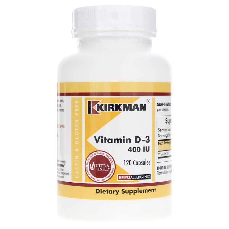 Kirkman Vitamin D-3 400 IU Capsules 120 Capsules