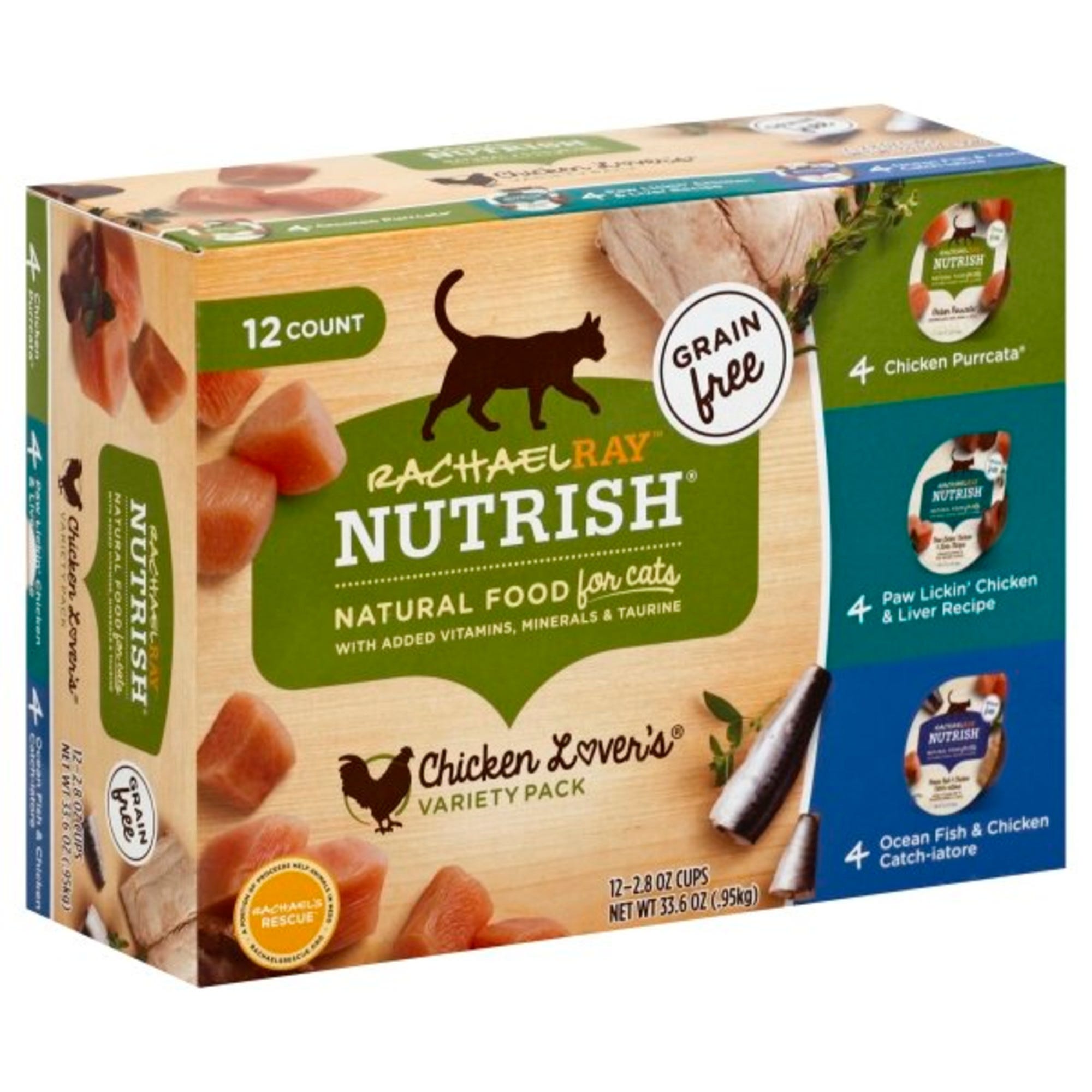 Rachael Ray Nutrish Natural Wet Cat Food, Chicken Lovers Variety Pack - 12 pk