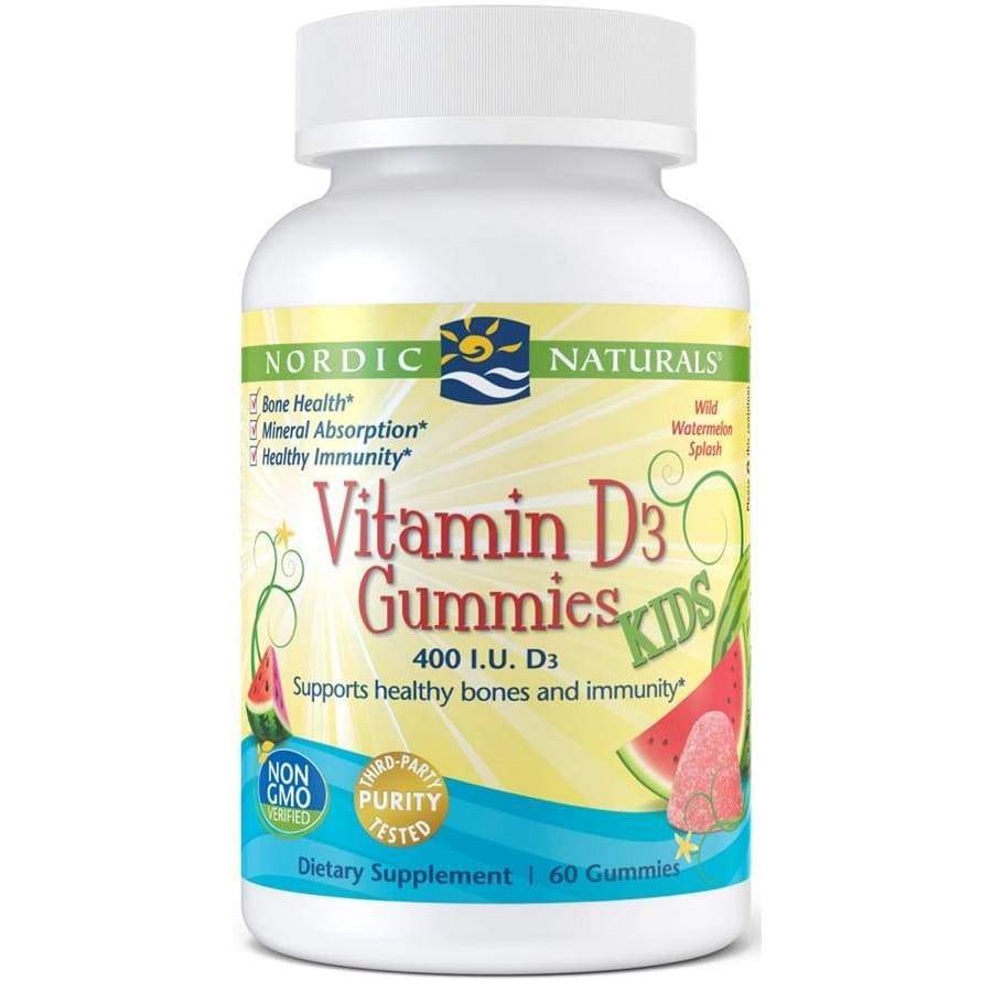 Vitamin D3 Gummies Kids, 400 IU Watermelon - 60 gummies