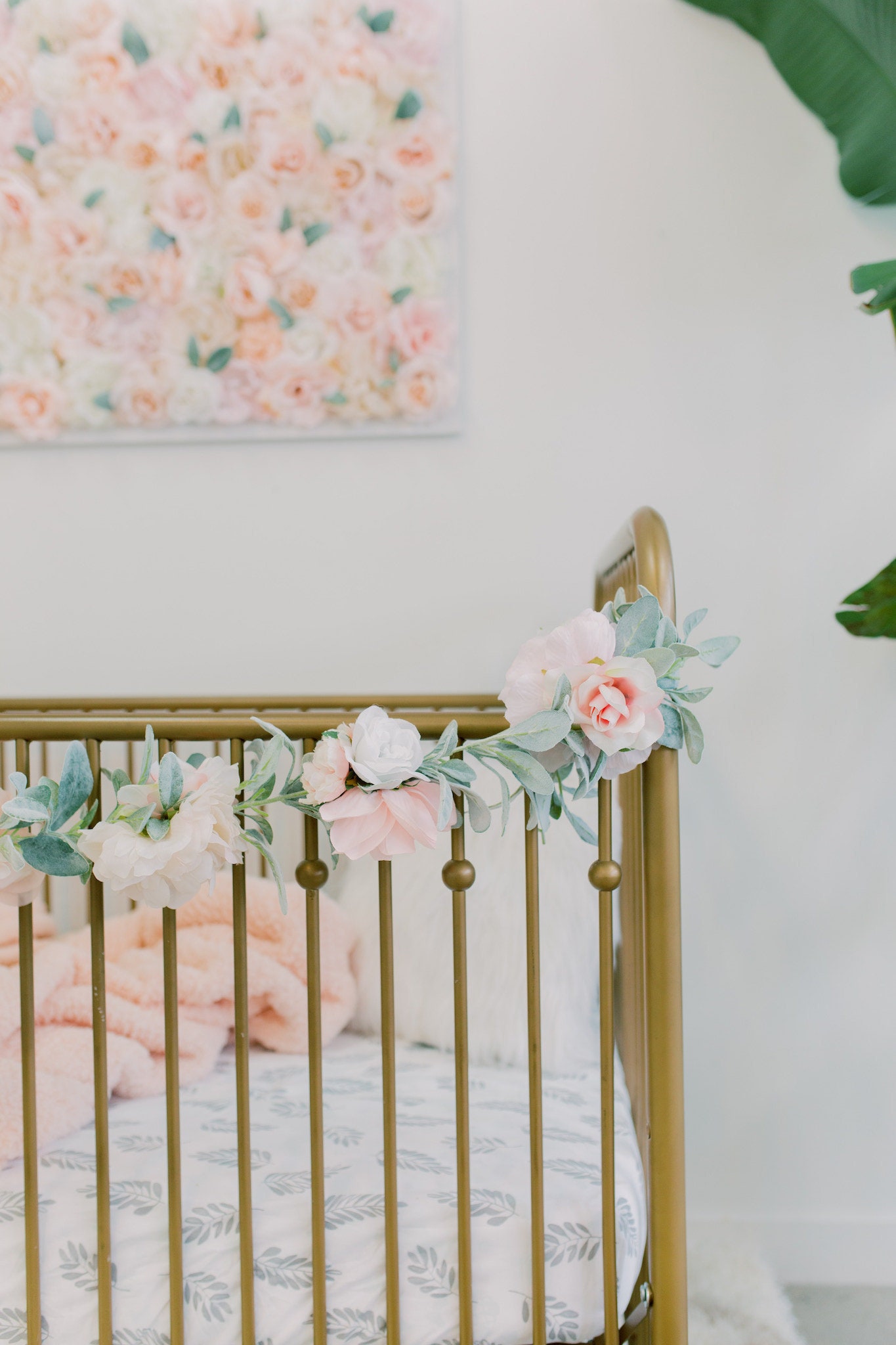 Floral Garland, Girl Nursery Wall Hanging Decor Art, Flower Baby Shower Decoration, Shabby Chic Baby, Boho Garland