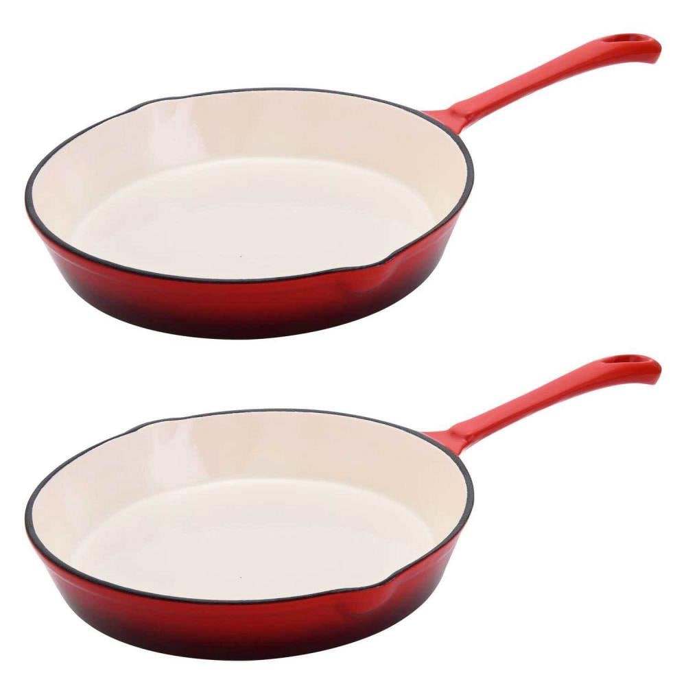 Hamilton Beach 2-Piece 7.87-in Cast Iron Cooking Pan in Red | 116591