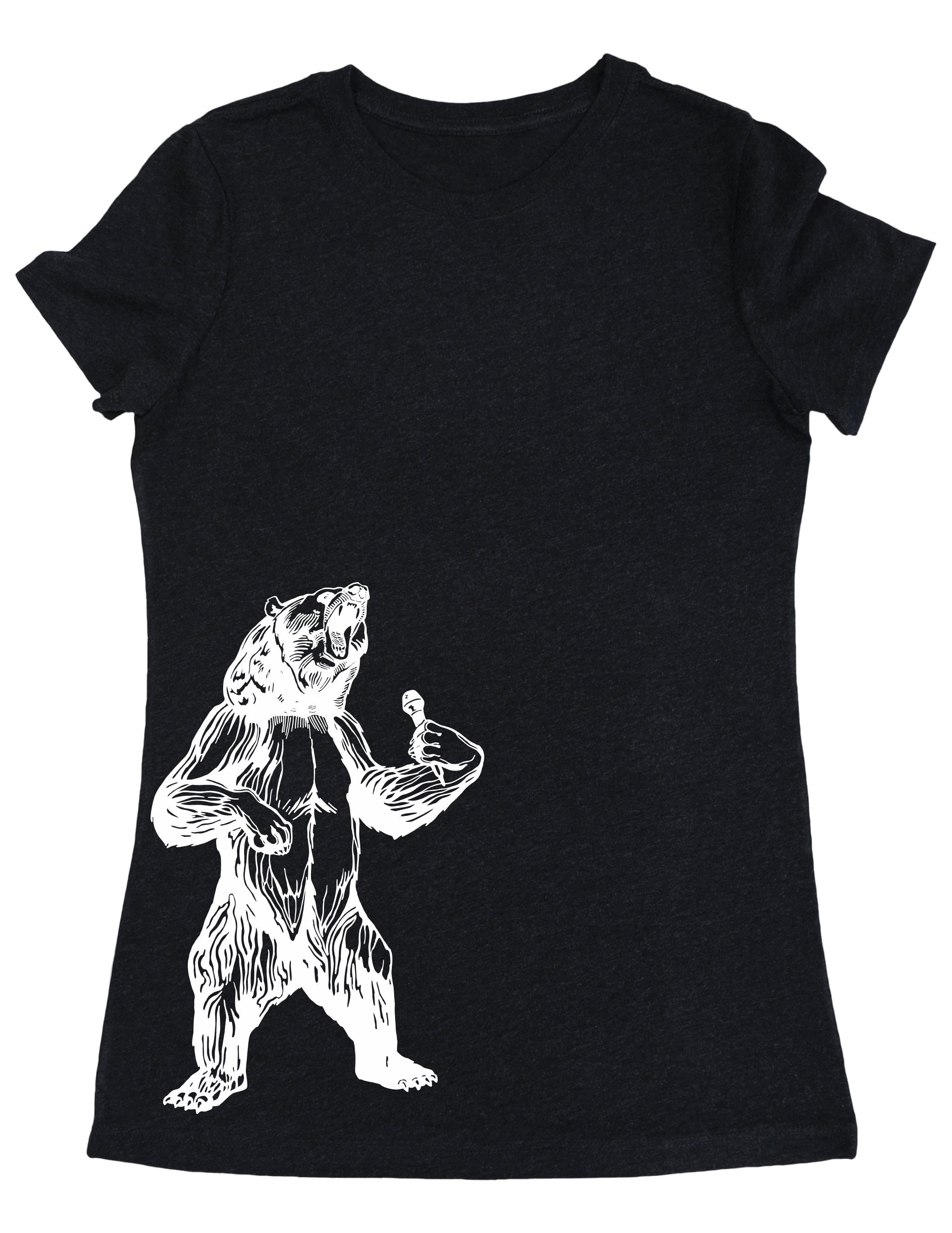 Bear Trying To Sing Women's Tri-Blend T-Shirt Gifts For Mom, Musician Girlfriend Gift, Wife Gift Birthday, Vocalist Her Seembo