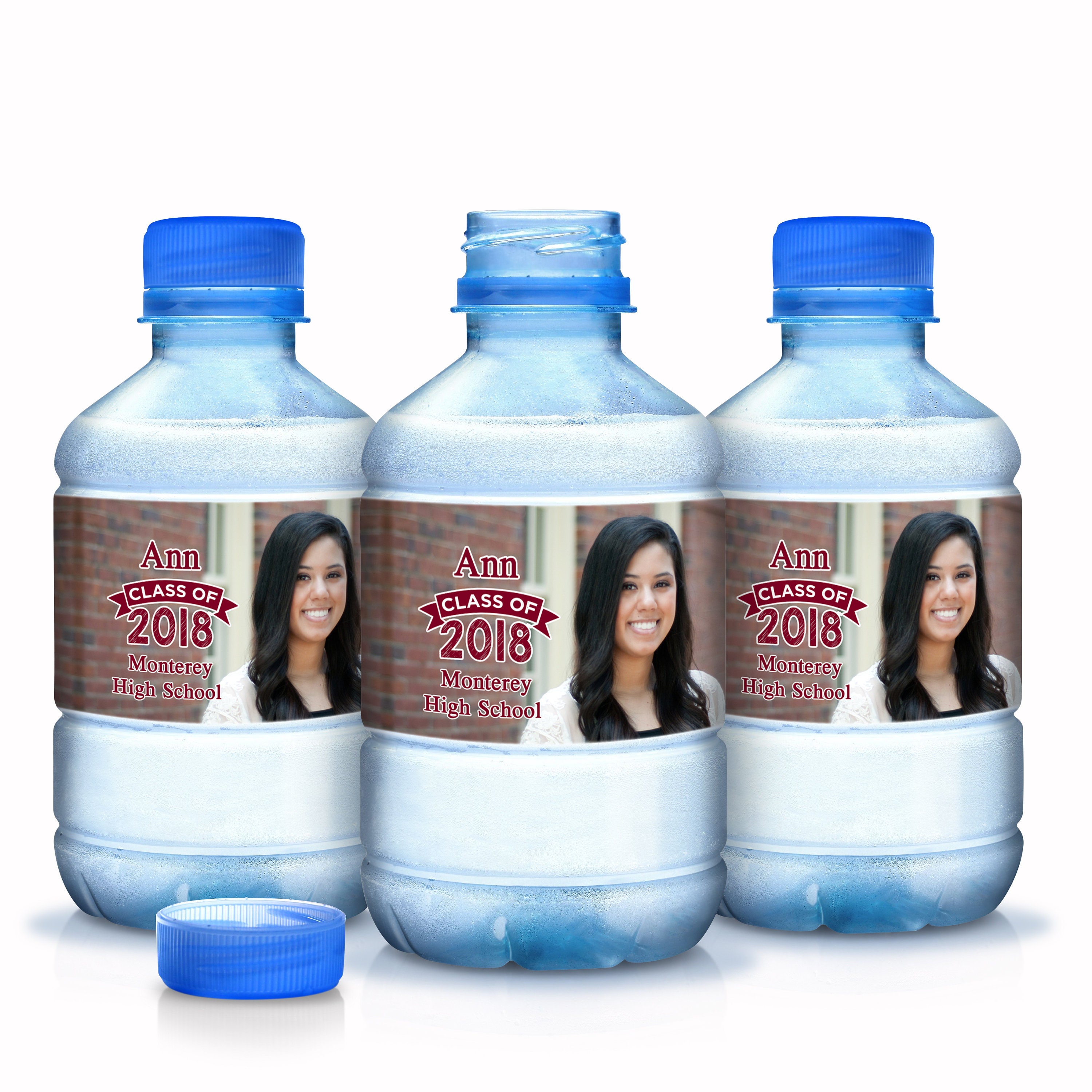 Personalized Graduation Waterproof Custom Photo Water Bottle Labels - Graduate Bottled