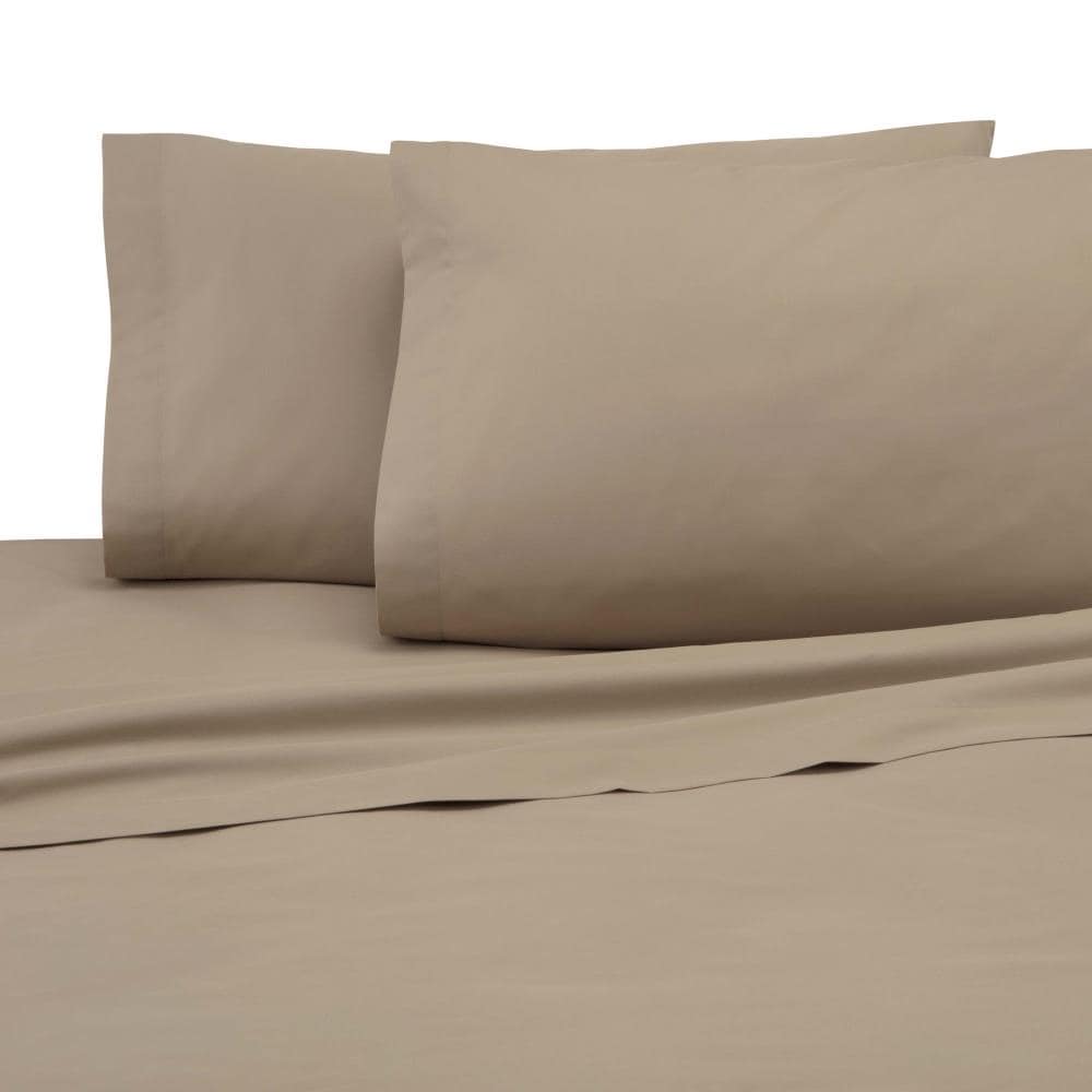 WestPoint Home Martex 225 Thread Count Sheet Queen Cotton Blend Bed Sheet in Brown | 028828991614