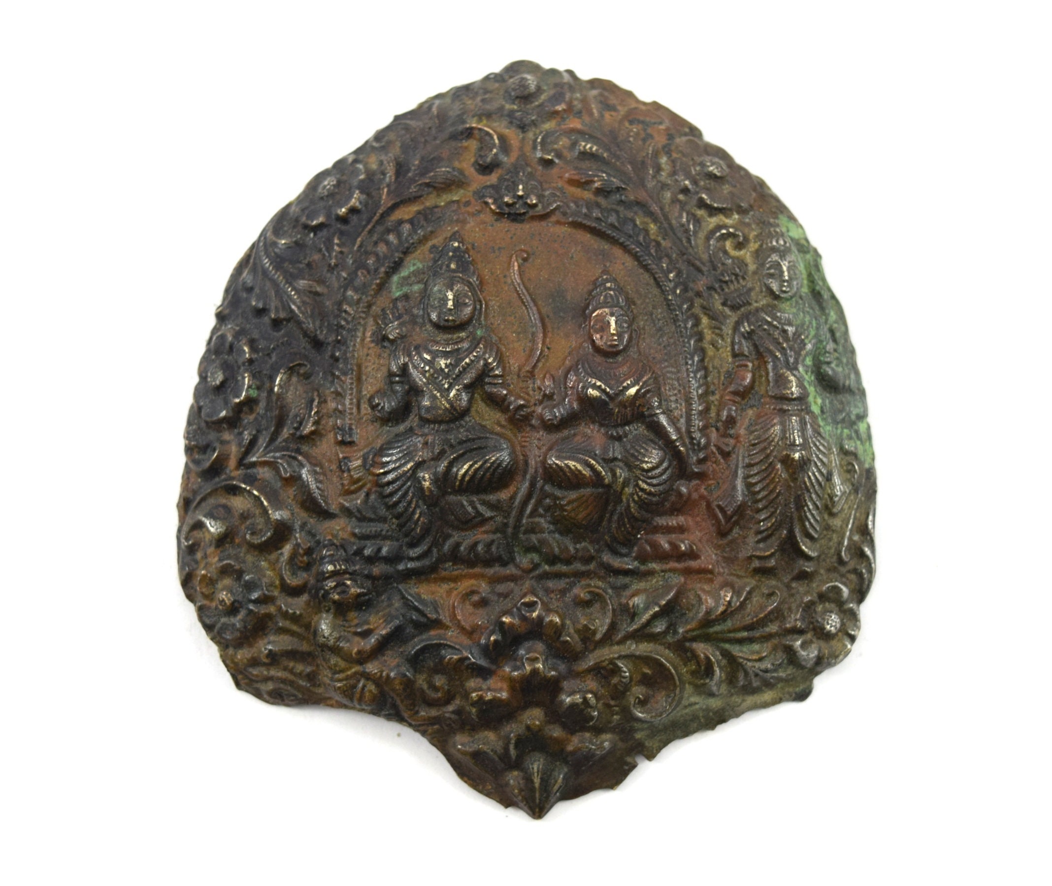 Rare Old Hindu God/Goddess Ram-Sita Mould Stamp Dye Nice Collectible - Antique Religious Holy God Ram Sita Figurine Bronze G46-225