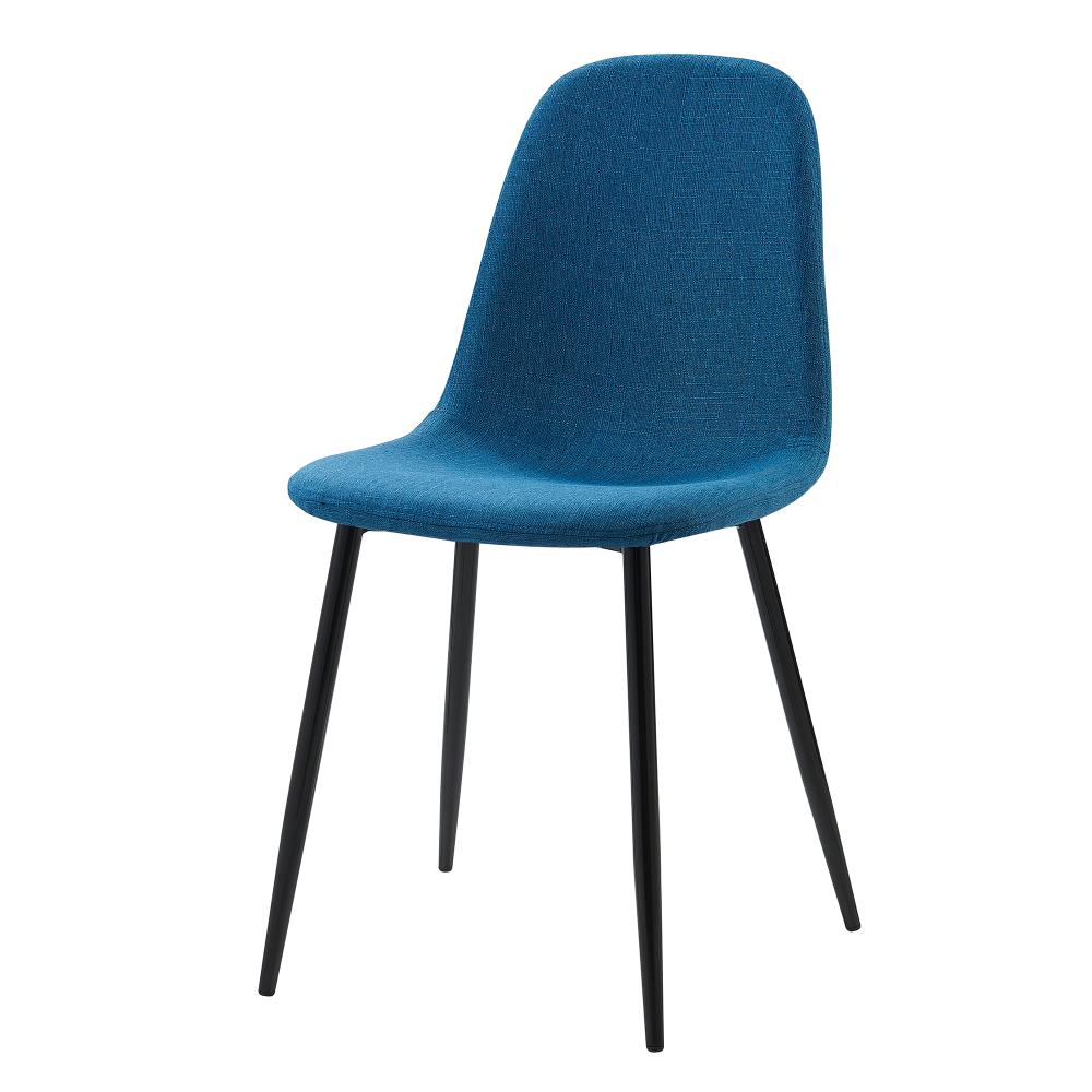 Versanora Set of 2 Minimalist Contemporary/Modern Polyester Blend Upholstered Dining Side Chair (Metal Frame) in Blue | VNF-00025N