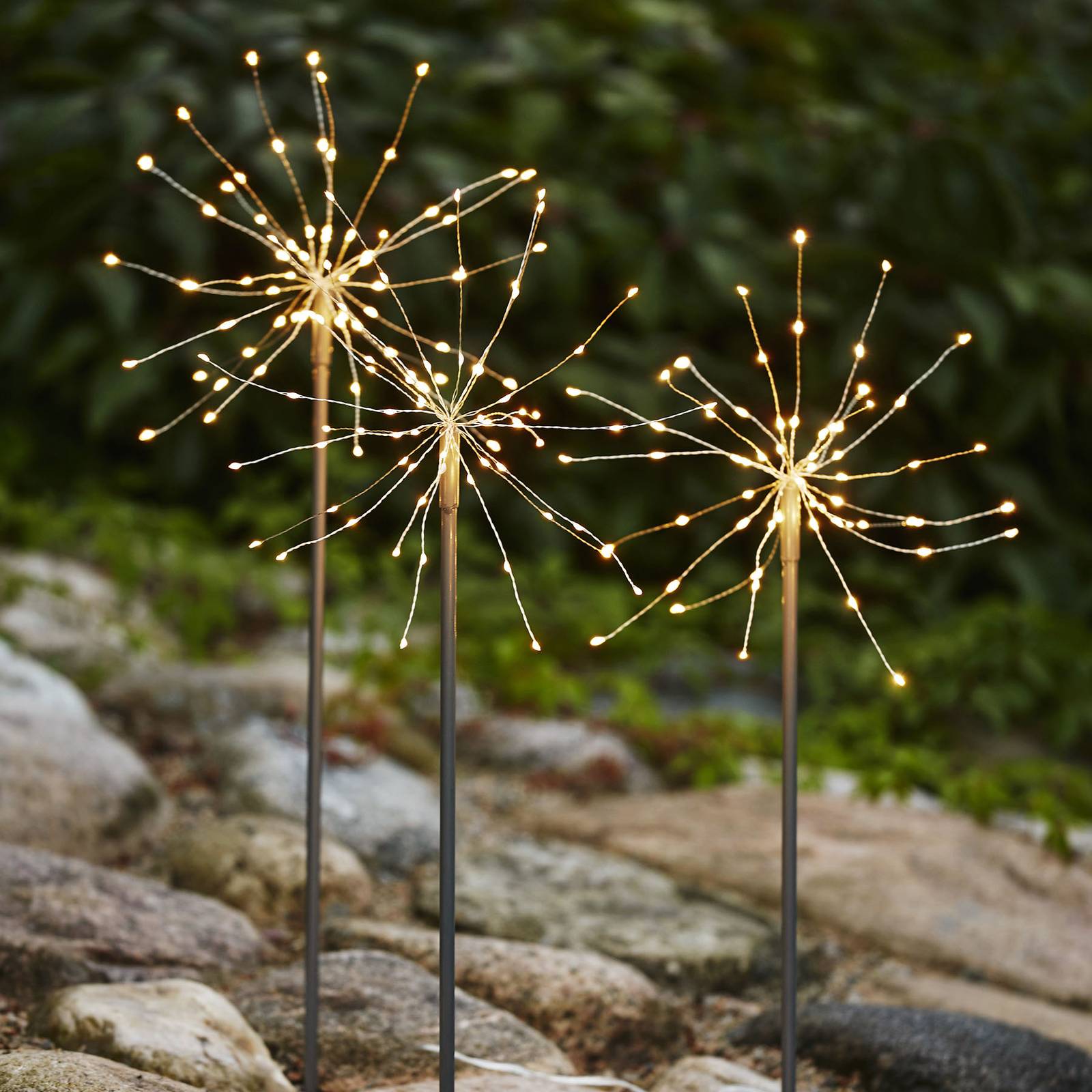 Firework Outdoor-LED-koristevalo, päivänvalo, 3kpl