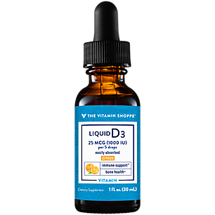 Liquid Vitamin D3 - Immune Support & Bone Health - 1,000 IU - Citrus (1 fl. oz.)