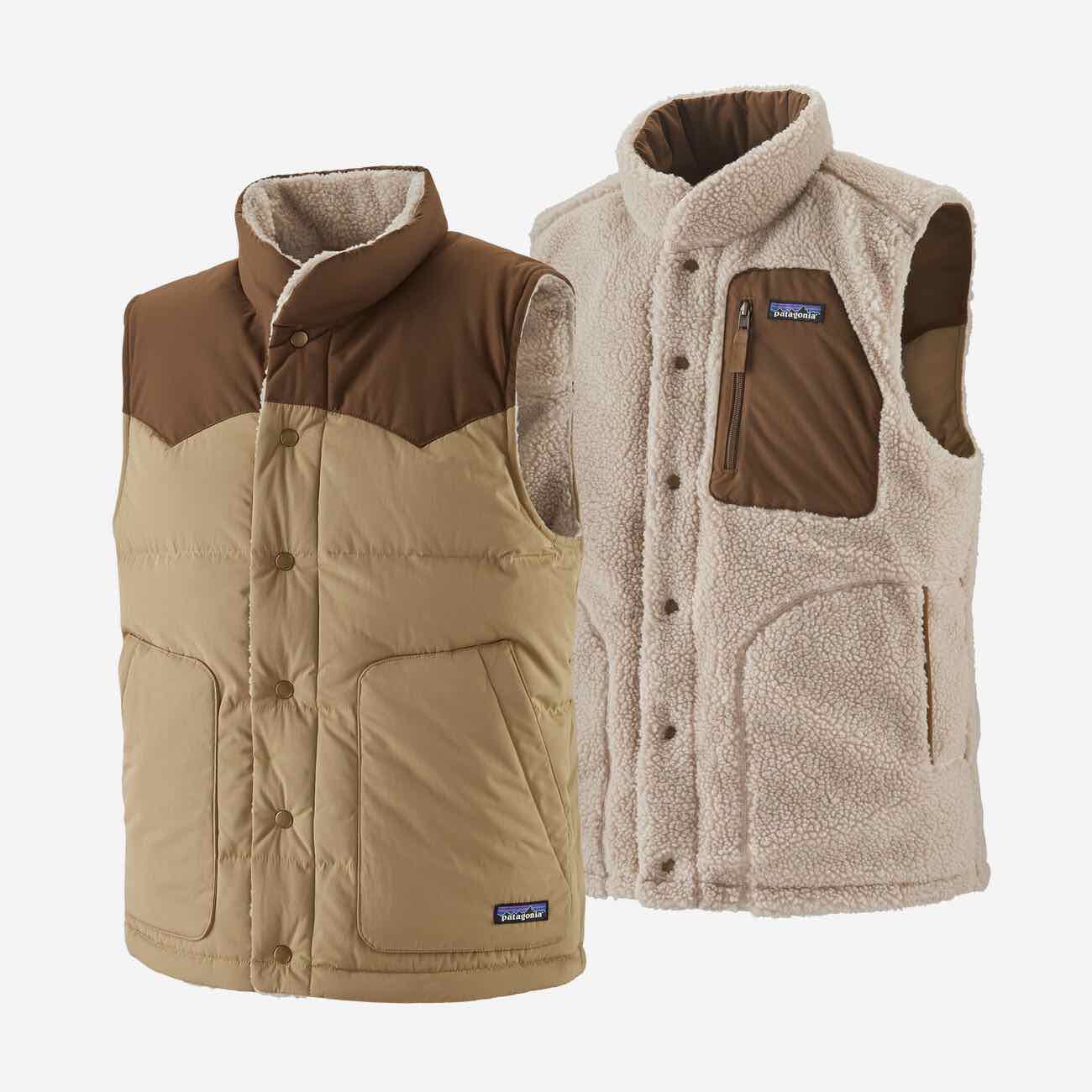 PATAGONIA – REVERSIBLE BIVY DOWN VEST – DUNVEST HERRE (FIRE FARGER)