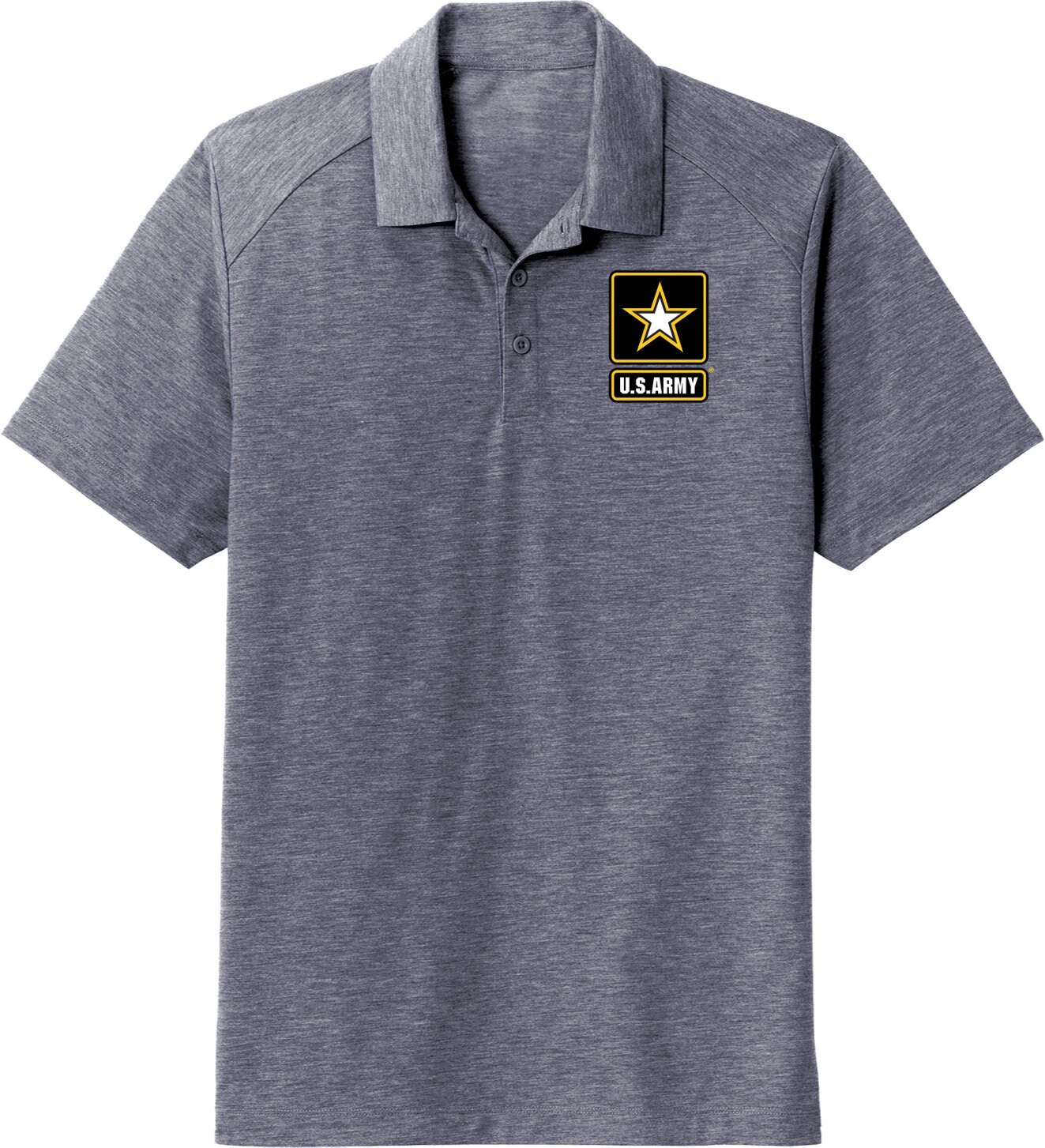 Us Army Pocket Print Men's Tri-Blend Wicking Polo Shirt Army-Pp-st405