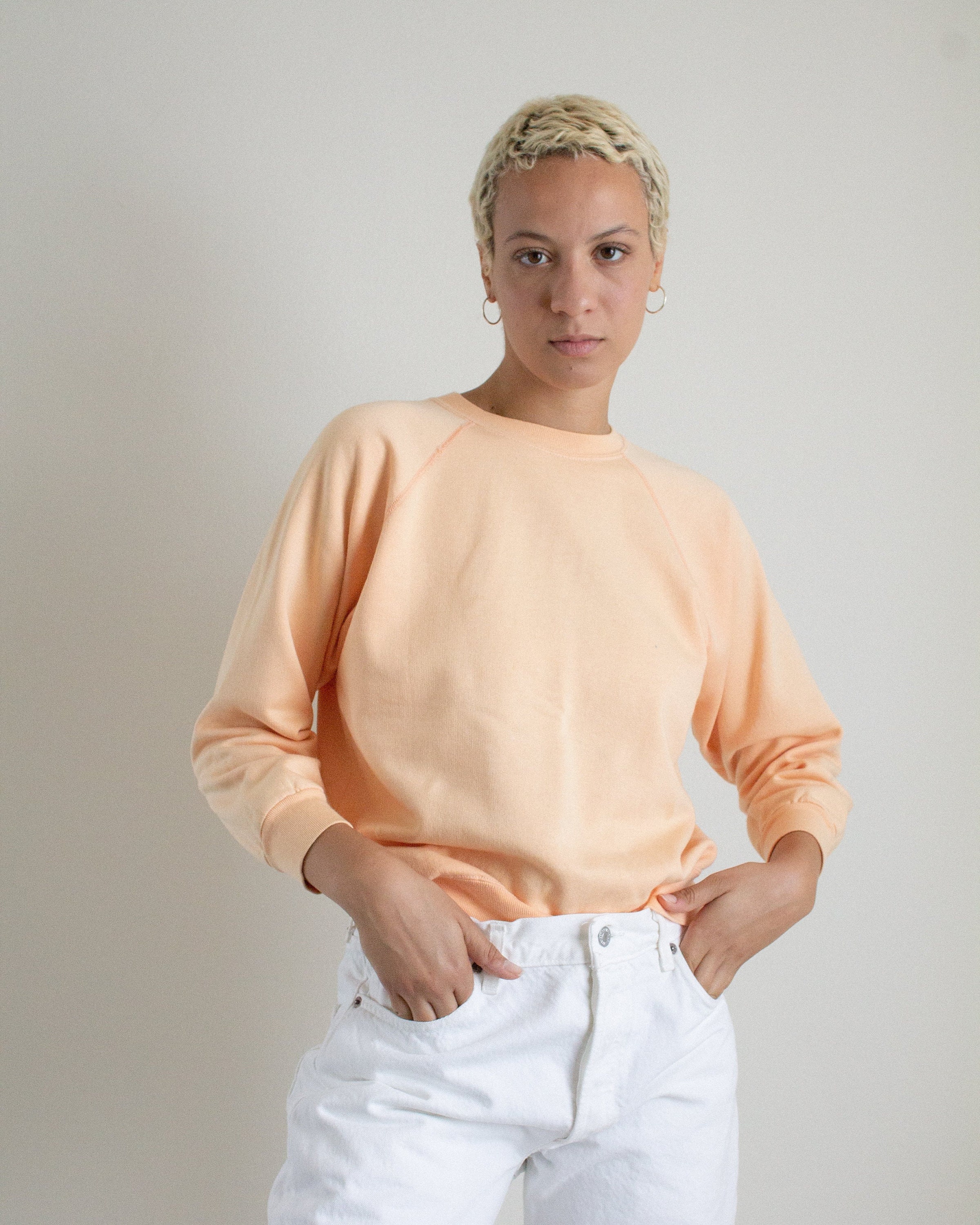 Vintage Peach Cotton Blend Sweatshirt // S | 2189