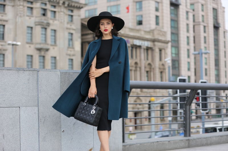 Modern Casual Wool Blend Trench Coat For Fall/Winter