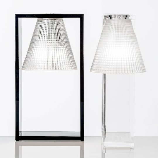Design-LED-pöytälamppu Light-Air, musta/läpinäkyvä