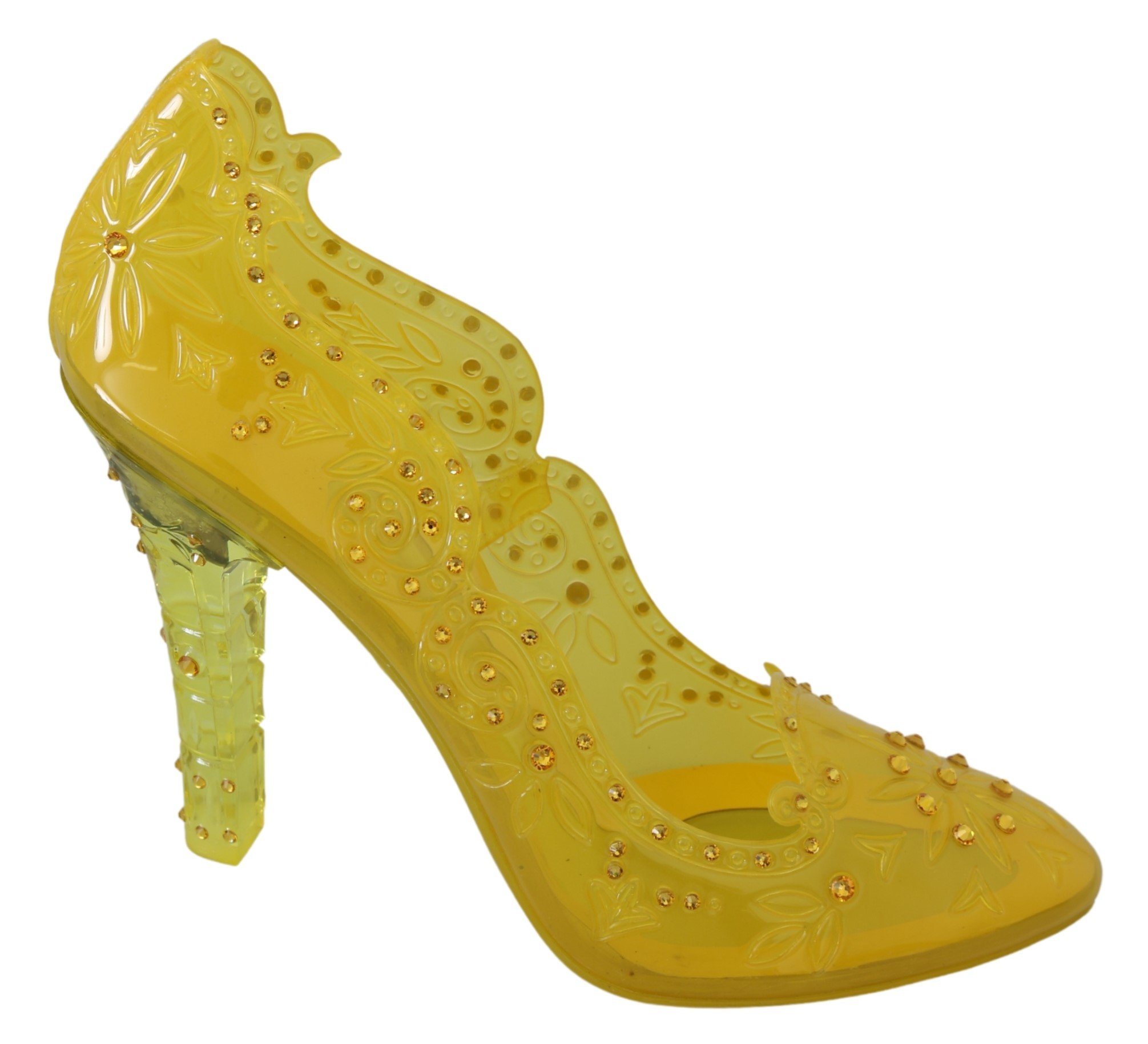 Dolce & Gabbana Women's Floral Crystal CINDERELLA Pumps Yellow LA7291 - EU39/US8.5