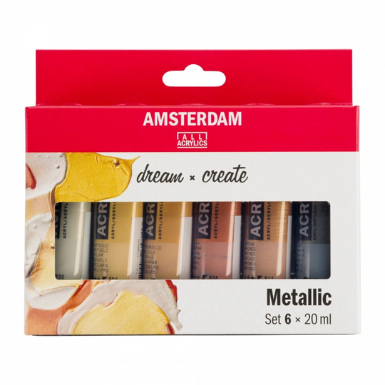 Osta Amsterdam Akryylivärit Metallic setti 6 x 20 ml netistä