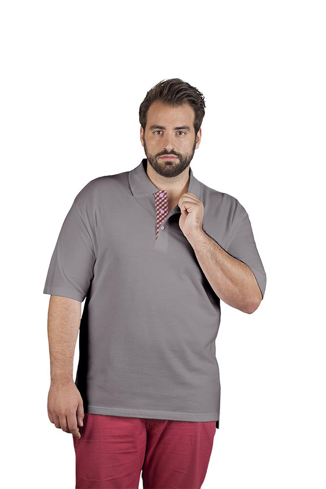 Superior Poloshirt "Graphic" 506CP Plus Size Herren, Hellgrau, 4XL
