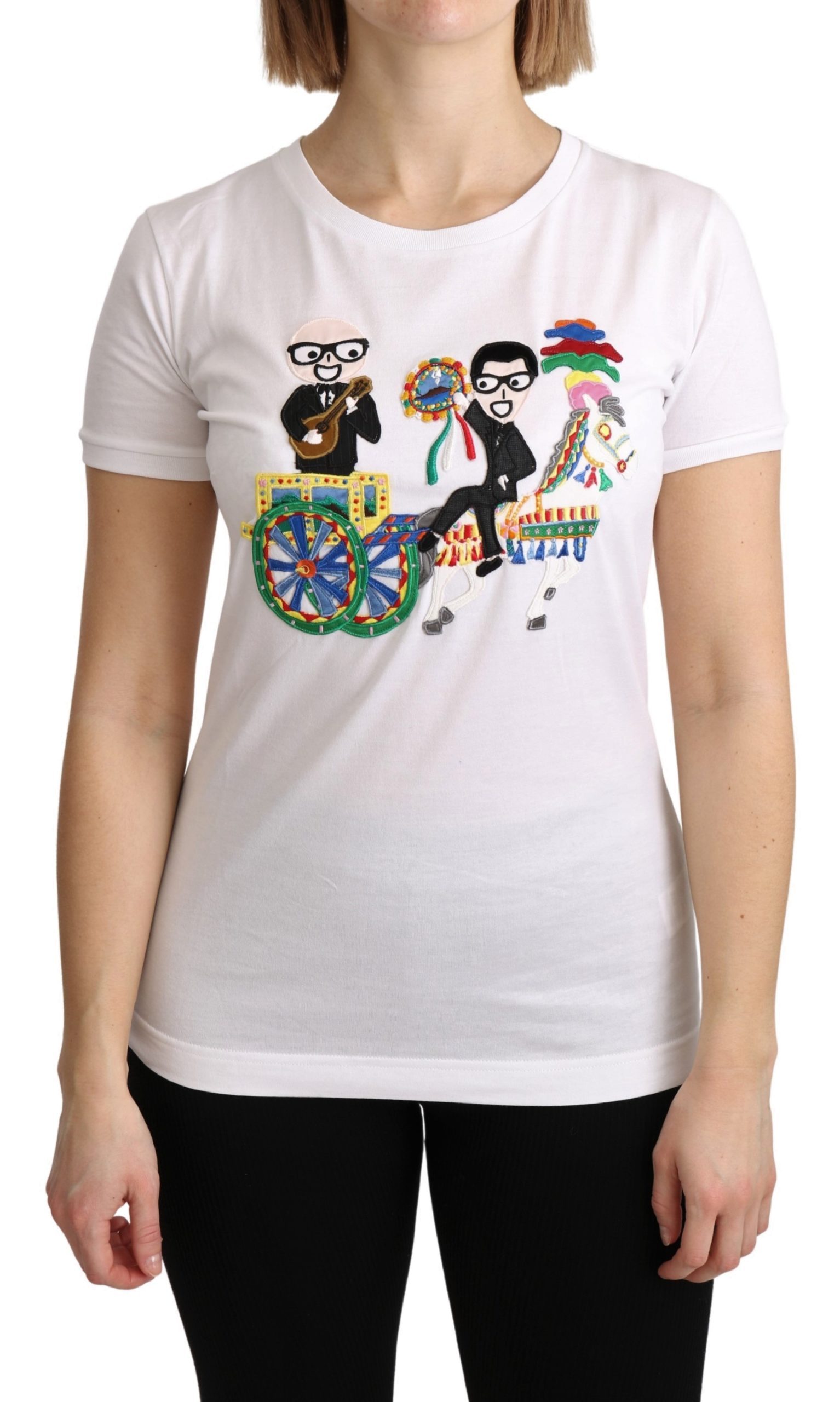 Dolce & Gabbana Women's Logo T-Shirt White TSH4894 - IT38|XS
