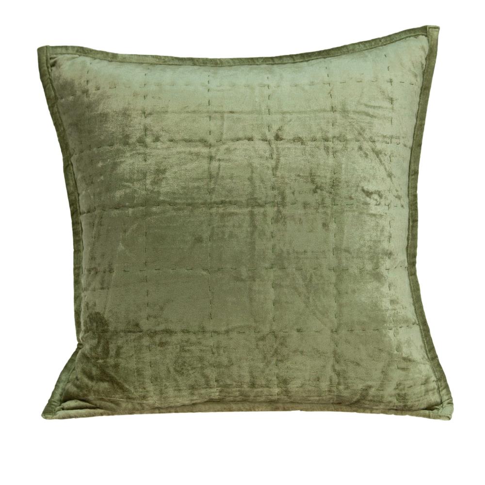 HomeRoots Jordan Olive Standard Cotton Viscose Blend Pillow Case in Green | 334262