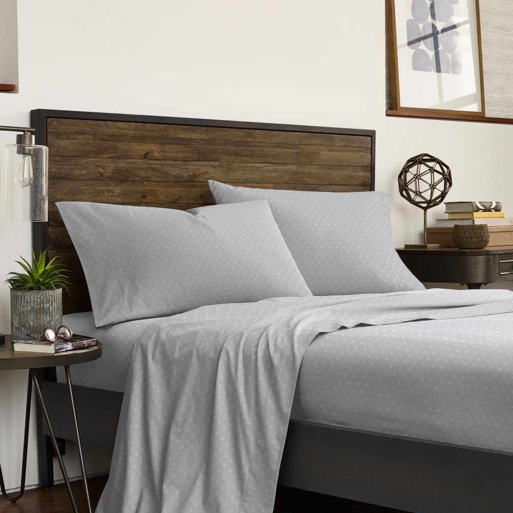 WestPoint Home IZOD Brights Blake Sheet Twin Cotton Blend Bed Sheet Polyester in Gray | 028828319364