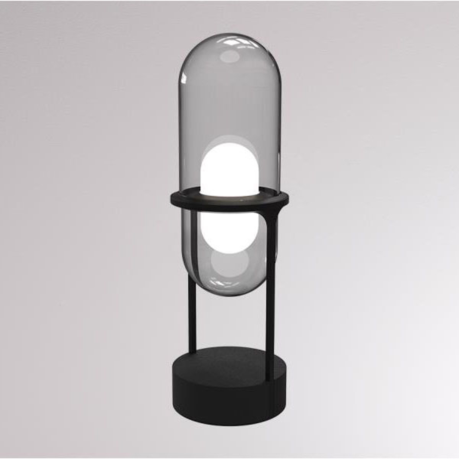 LOUM Pille -LED-pöytälamppu, harmaa/harmaa