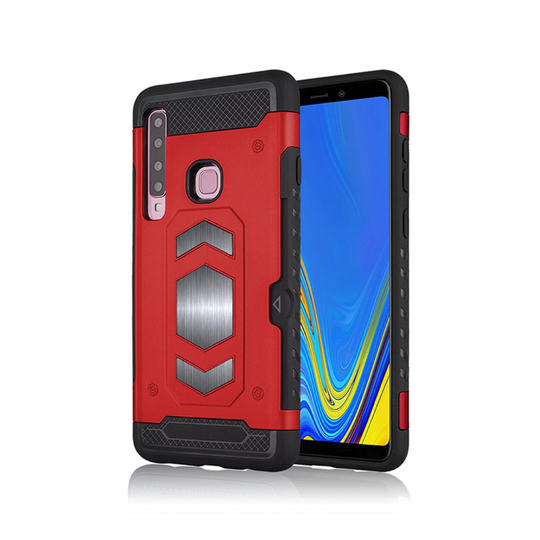 Samsung Galaxy A9 (2018) kombinationsfodral med stativ - röd