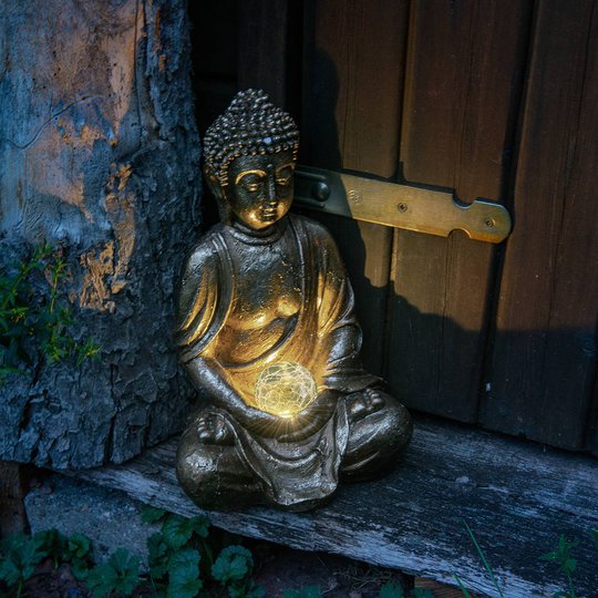 Aurinkokäyttöinen LED-koristevalaisin Buddha
