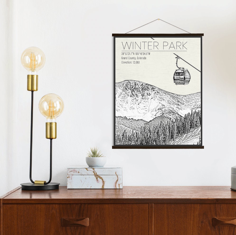Winter Park Colorado Ski Resort Print | Hanging Canvas Of Printed Marketplace
