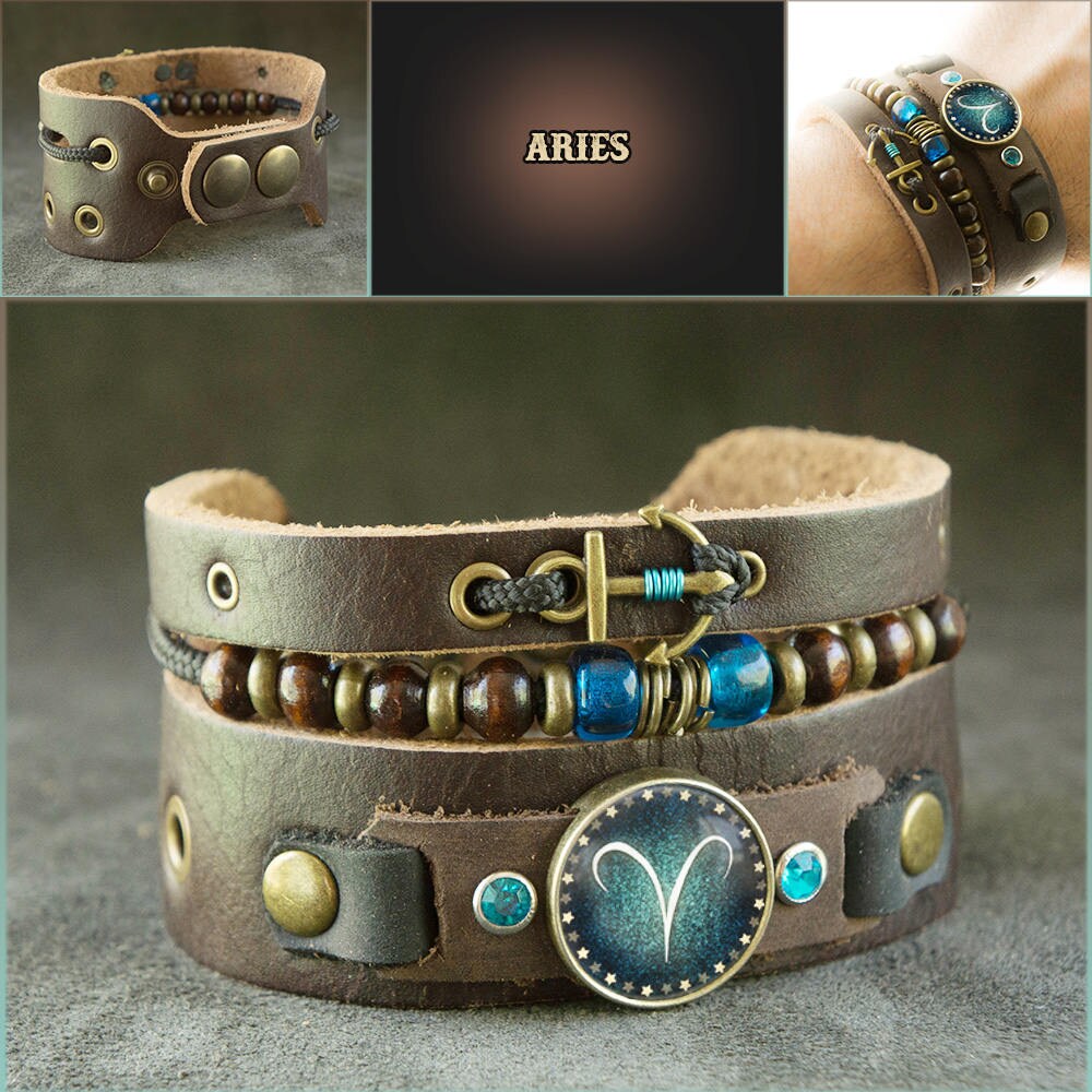 Anchor Bracelet With Aries Zodiac