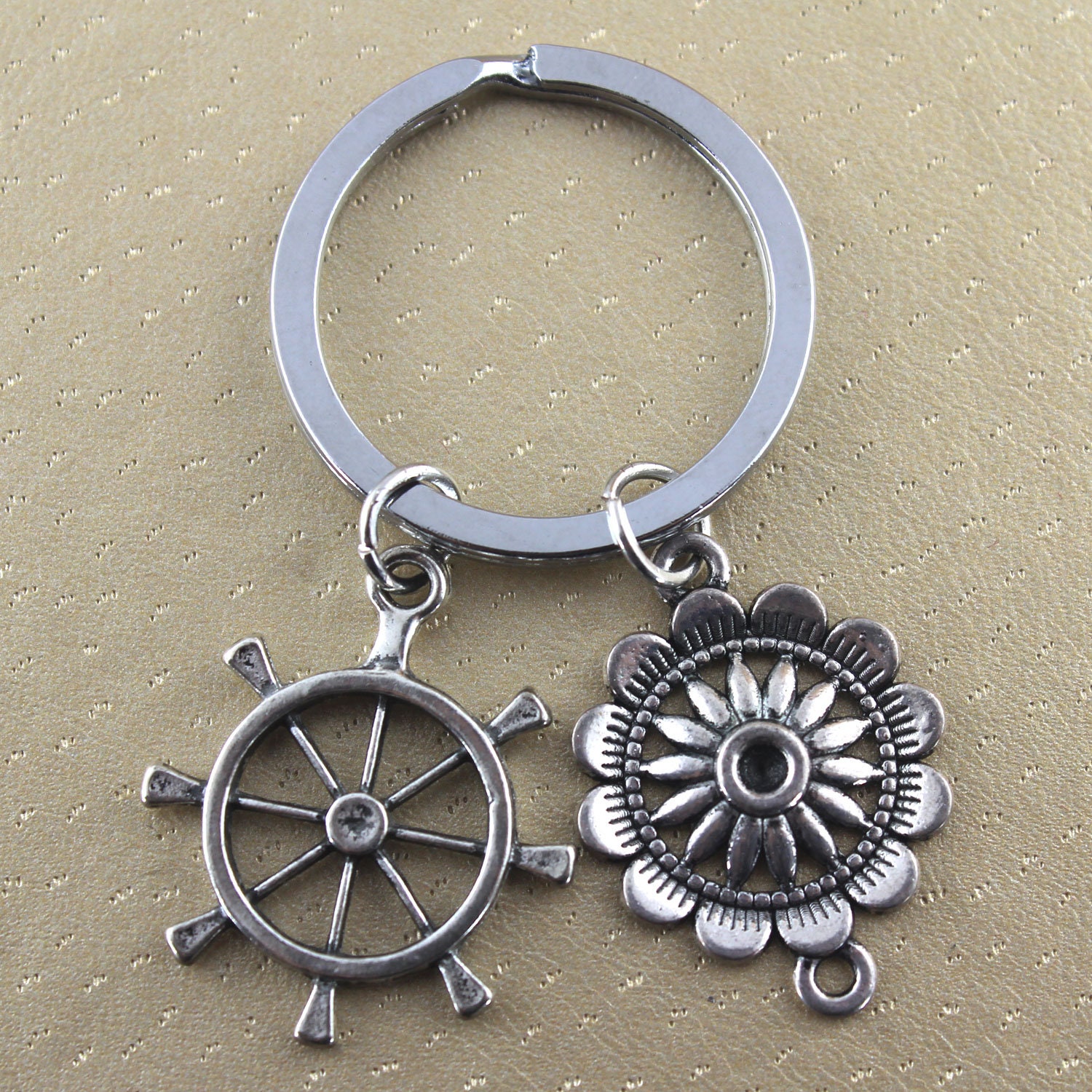 Rudder Anchor Keychain, Rudder Keychain, Gifts Key Ringsunflower Keychain, Sunflower Pendant, Sun Flower Charm Jewelry