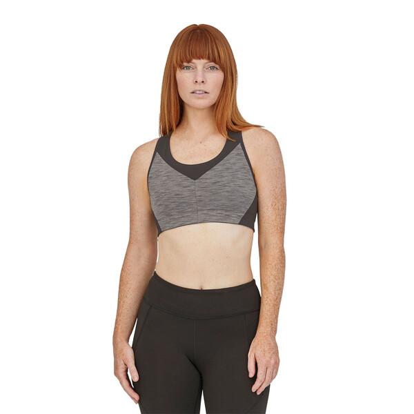 Patagonia Women's Wild Trails Sports Bra - Recycled Polyester, Space Dye: Narwhal Grey / XS