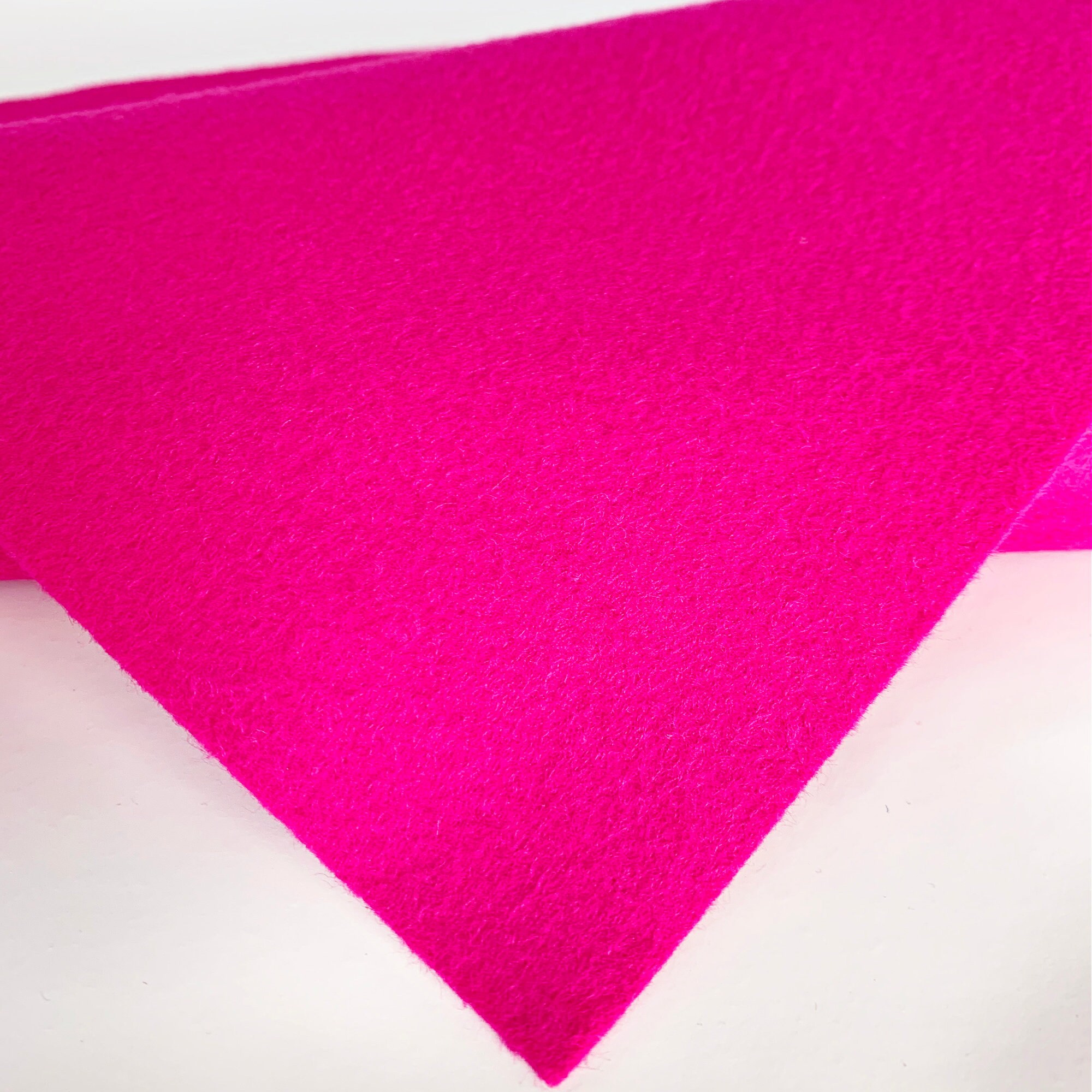 Fuchsia Wool Felt, Merino Blend Felt Fabric, Yardage, Pink Fuchsia