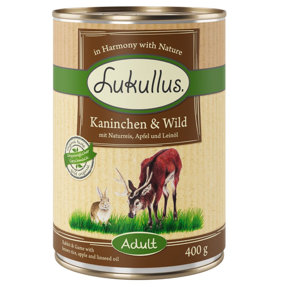 Lukullus Saver Pack 24 x 400g - Wild Rabbit & Turkey