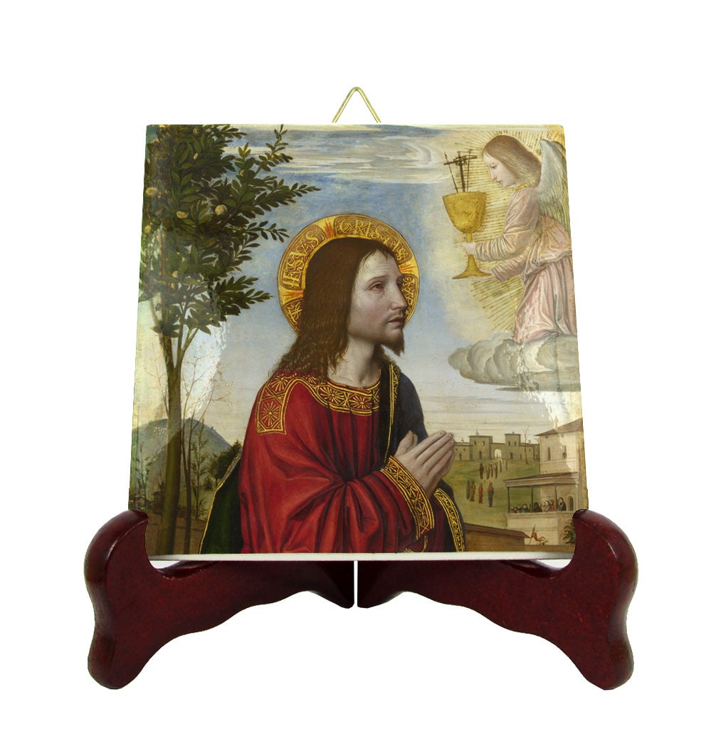 Christian Catholic Art - The Agony in The Garden Religious Icon On Tile Jesus Gifts