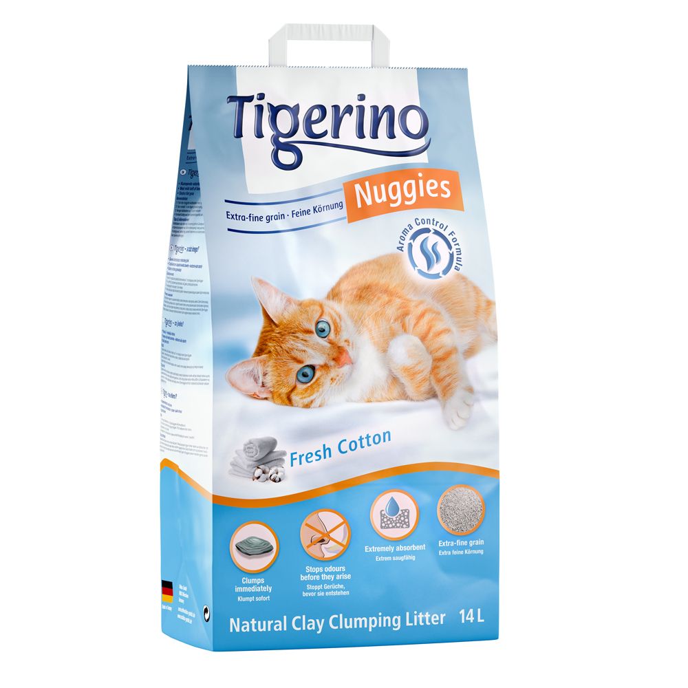 Tigerino Nuggies Cat Litter - Fresh Cotton - 14l