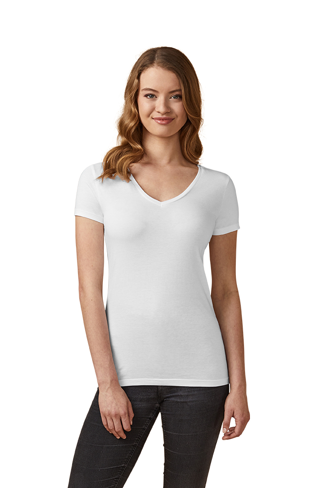 X.O V-Ausschnitt T-Shirt Damen, Weiß, XL