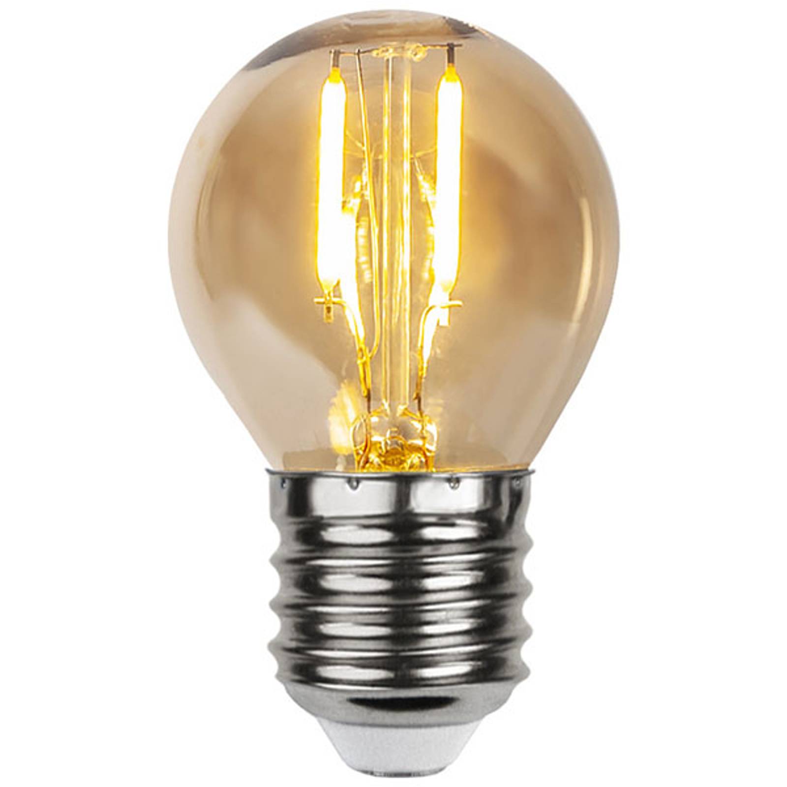 LED-lamppu E27 0,23W G45 filament 24V amber 4 kpl