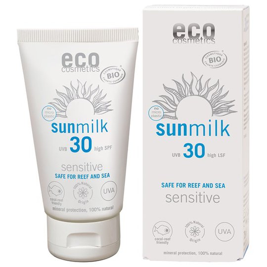 Eco Cosmetics Ekologisk Sunmilk Sensitive högt skydd SPF 30, 75 ml
