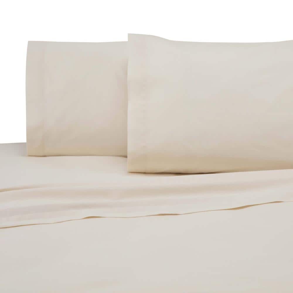WestPoint Home Martex 225 Thread Count Sheet Twin Extra-Long Cotton Blend Bed Sheet in Off-White | 028828991973