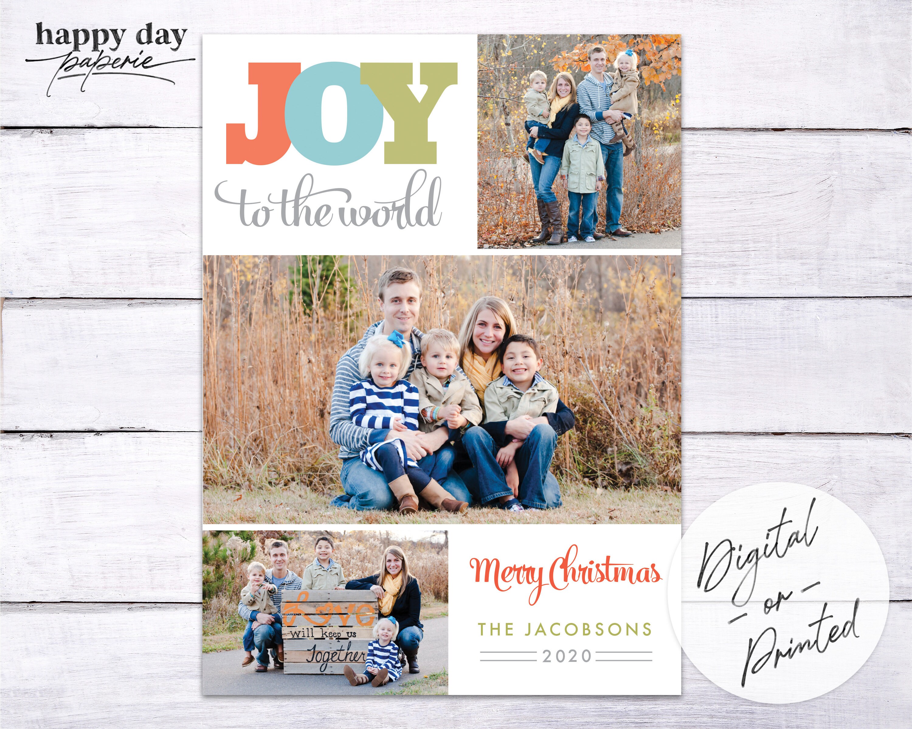 Joy Blend Christmas Photo Card | Custom Digital Or Printed