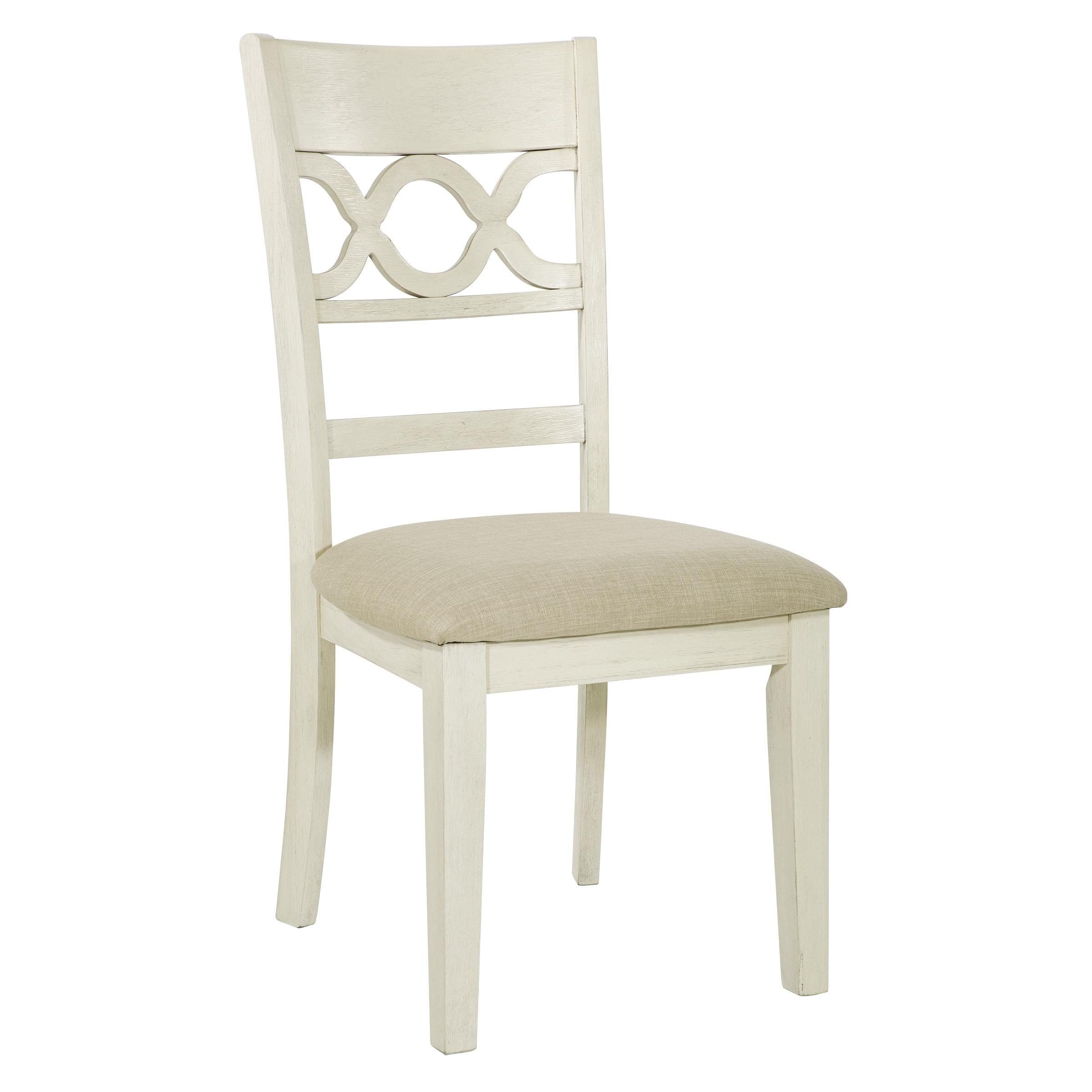 OSHOME Set of 2 Carmina Casual Polyester/Polyester Blend Upholstered Side Chair (Wood Frame) in Off-White | BPCARDBC-AW