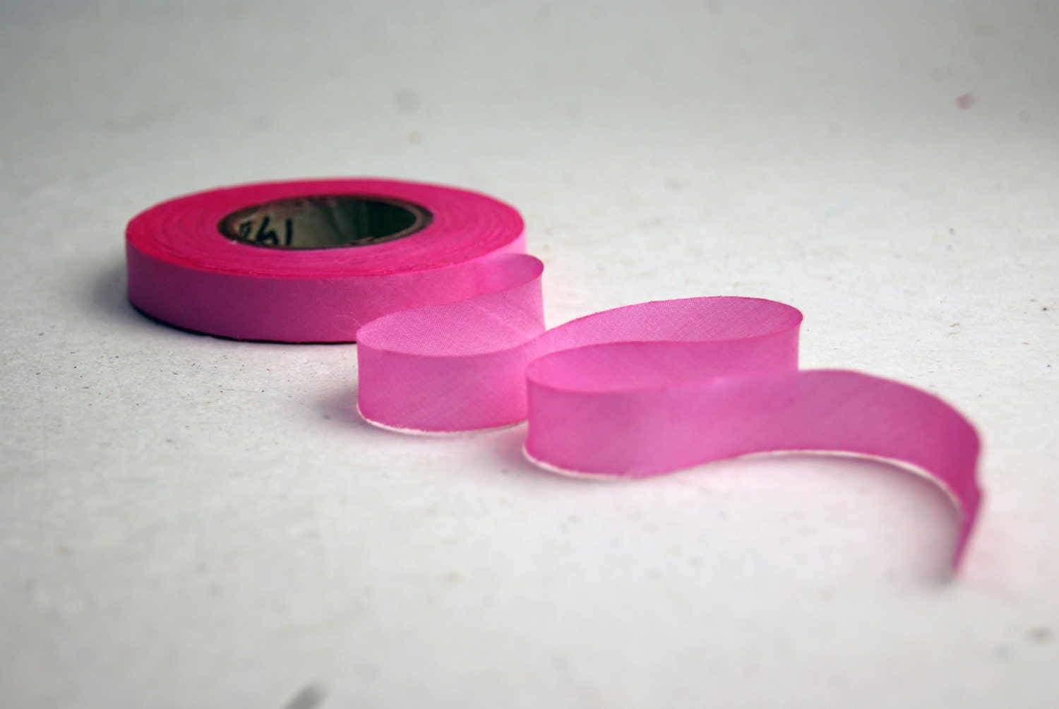 Hand Dyed Silk Ribbon 15mm 5/8 Blend 158 - 3 Yards Bias Cut Pink Valentine Tickle